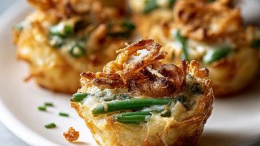 Garlic Parmesan Green Bean Casserole Cups