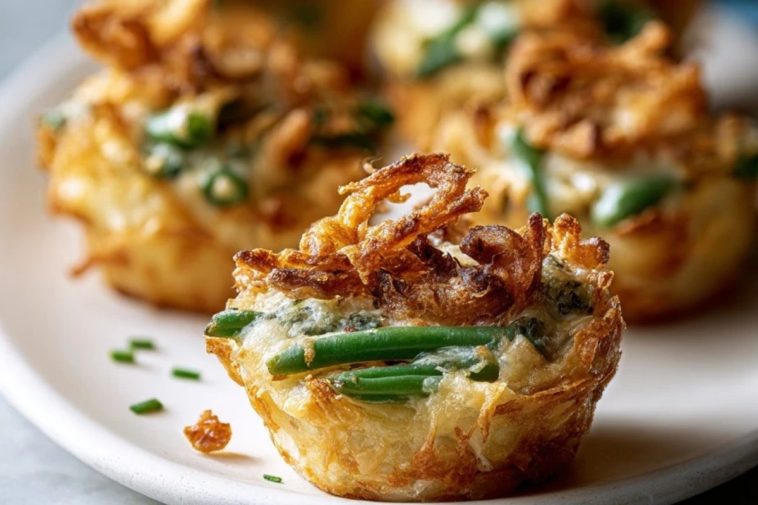 Garlic Parmesan Green Bean Casserole Cups