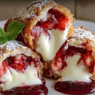 Deep Fried Strawberry Cheesecake Pies