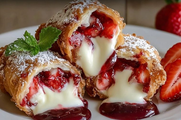 Deep Fried Strawberry Cheesecake Pies