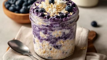 Blueberry Cottage Cheese Overnight Oats