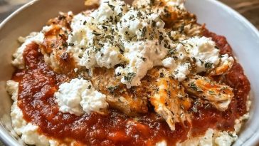 High Protein Chicken Parm Cottage Cheese Bowl