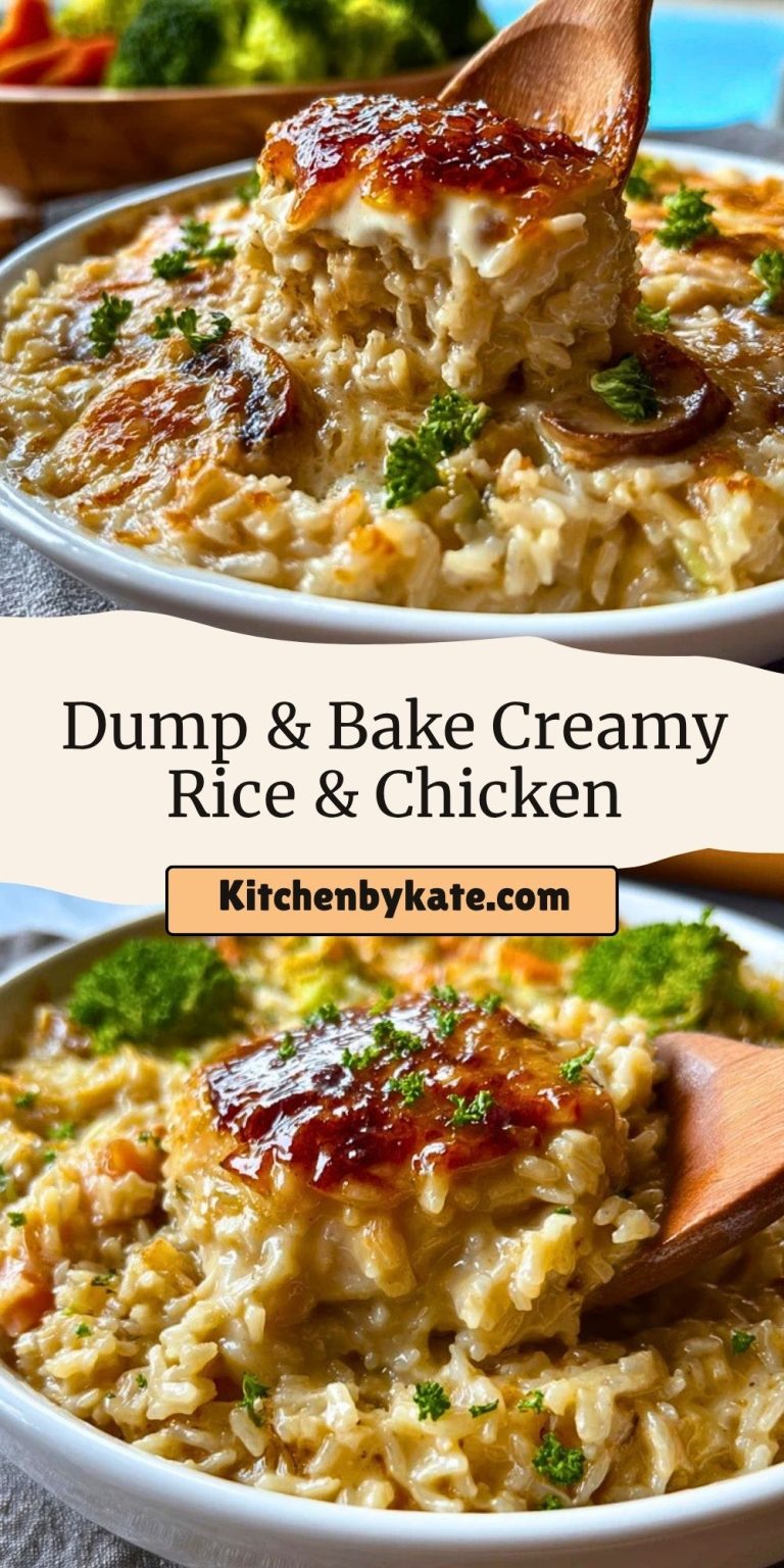 Dump & Bake Creamy Rice & Chicken