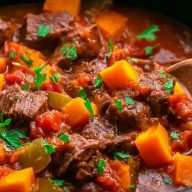 Crockpot Sweet Potato Beef Stew