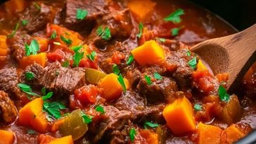 Crockpot Sweet Potato Beef Stew