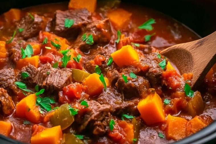 Crockpot Sweet Potato Beef Stew