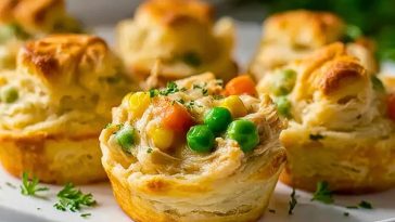 Easy Chicken Pot Pie Bites with Biscuits
