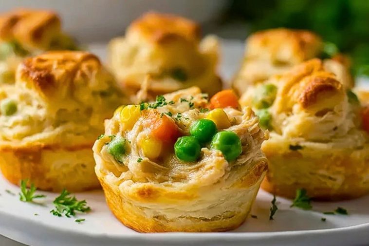 Easy Chicken Pot Pie Bites with Biscuits