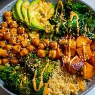 Miso Glazed Sweet Potato Buddha Bowl