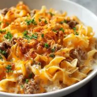 Cheesy Beef and Noodle Casserole