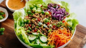 Healthy Ground Turkey Lettuce Wrap Bowls