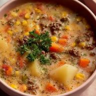 Wholesome Ground Beef Potato Soup