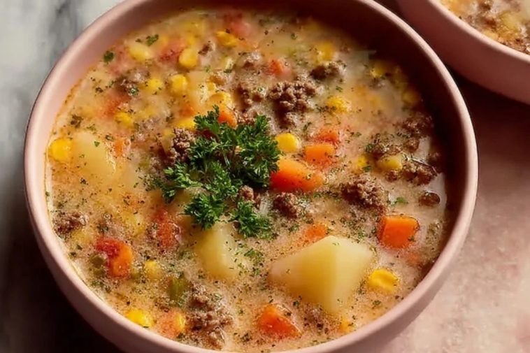 Wholesome Ground Beef Potato Soup