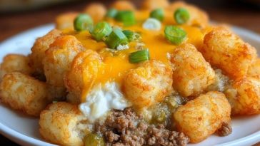 Cheesy Ground Beef & Tater Tot Casserole
