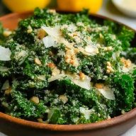 Garlic Lemon Parmesan Kale Salad