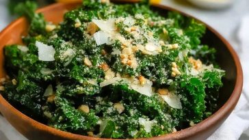 Garlic Lemon Parmesan Kale Salad