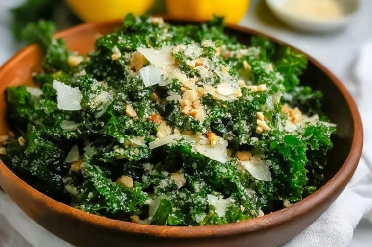 Garlic Lemon Parmesan Kale Salad
