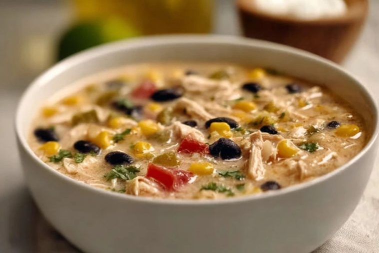 Thick White Chicken Chili With Black Beans