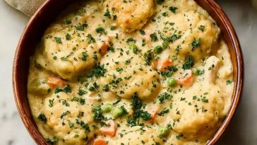 Irresistible Chicken And Dumplings With Biscuits