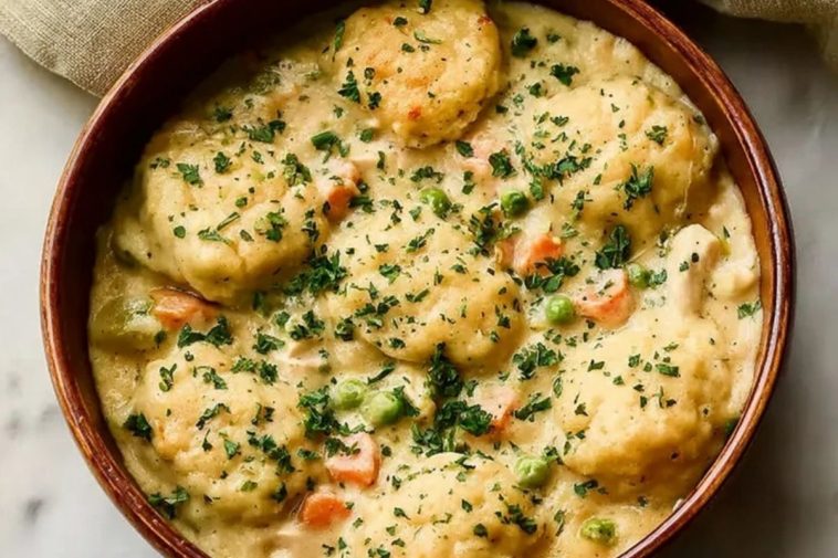 Irresistible Chicken And Dumplings With Biscuits