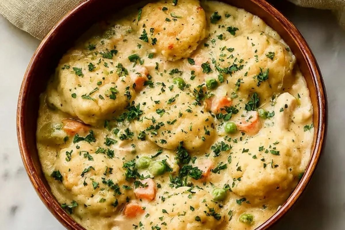 Irresistible Chicken And Dumplings With Biscuits