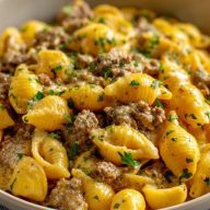 Creamy One-Pot Beef & Shells