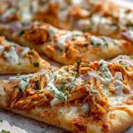 Spicy Buffalo Chicken Flatbread Pizza