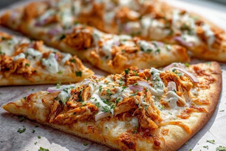 Spicy Buffalo Chicken Flatbread Pizza