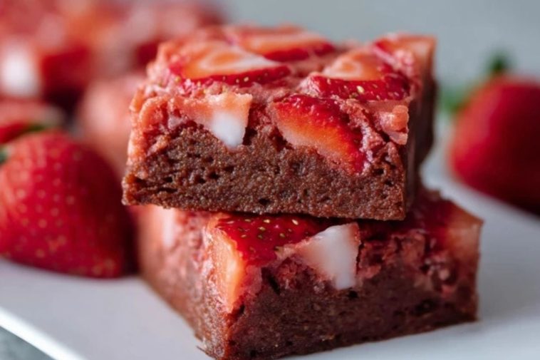 The Best Easy Strawberry Brownies