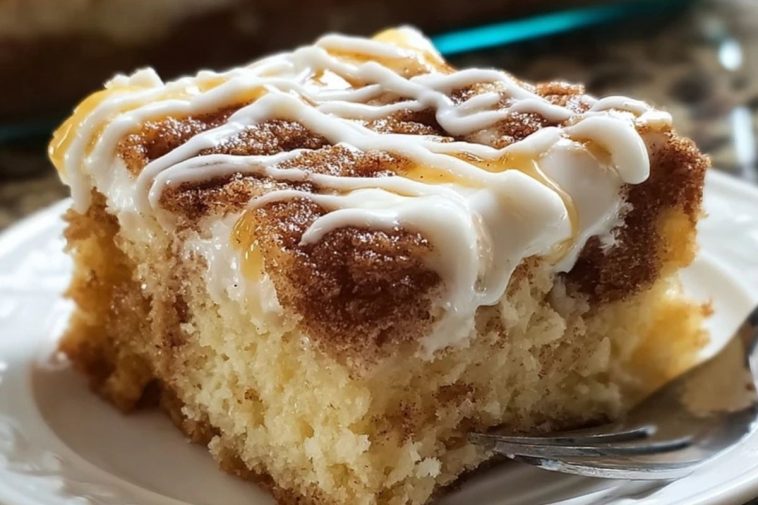 Cinnamon Roll Poke Cake