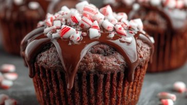 Peppermint Hot Chocolate Muffins