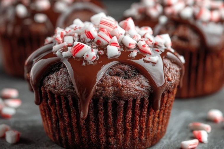 Peppermint Hot Chocolate Muffins