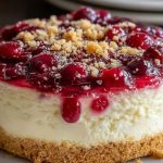 No-Bake Cranberry White Chocolate Cheesecake