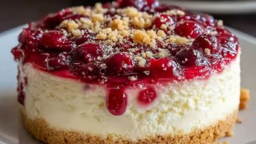 No-Bake Cranberry White Chocolate Cheesecake