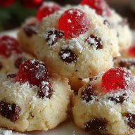 Christmas Maraschino Cherry Shortbread