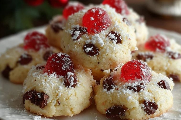 Christmas Maraschino Cherry Shortbread