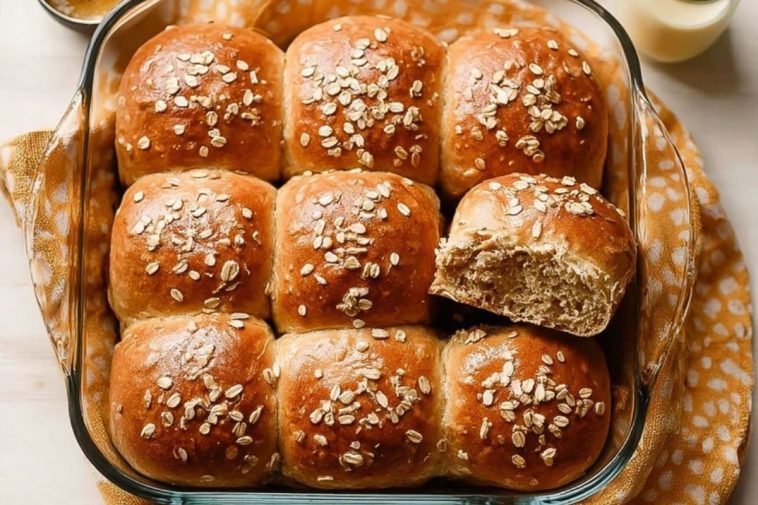 Rustic Oatmeal Molasses Dinner Rolls