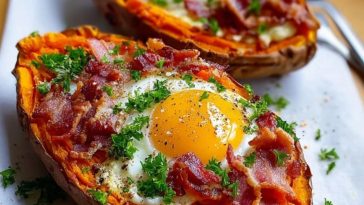 Sweet Potato Breakfast Boats
