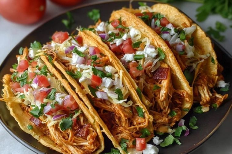 Perfect Slow Cooker Shredded Chicken Tacos