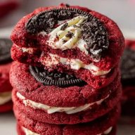 Homemade Red Velvet Oreo Cookies