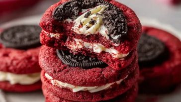 Homemade Red Velvet Oreo Cookies