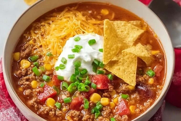 Best Crockpot Ground Beef Taco Soup