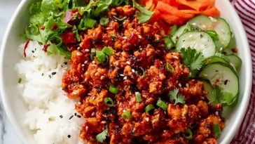 Simple Protein Firecracker Ground Chicken Bowls