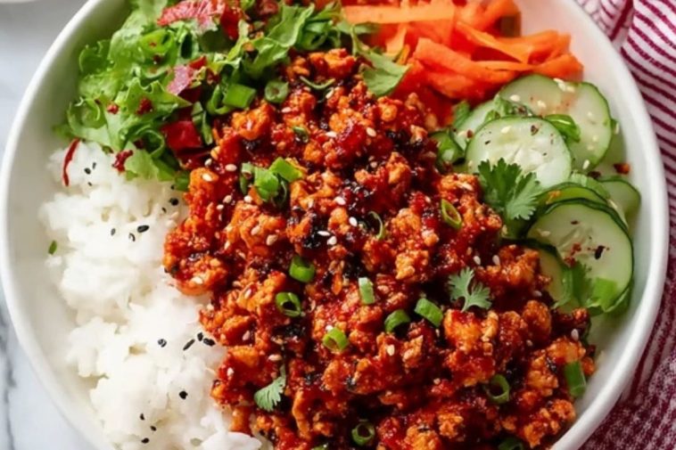 Simple Protein Firecracker Ground Chicken Bowls