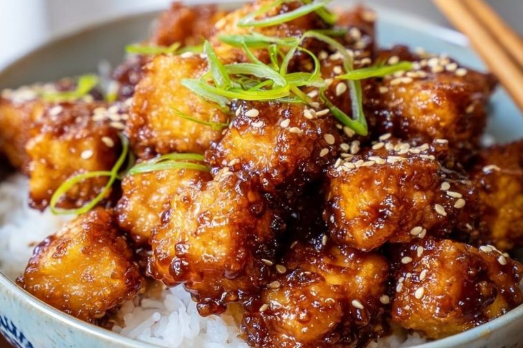 Crispy Honey Garlic Tofu