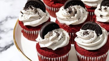 Soft And Rich Red Velvet Oreo Cupcakes