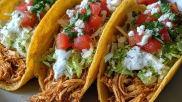 Slow Cooker Ranch Chicken Tacos