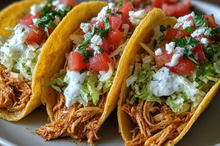Slow Cooker Ranch Chicken Tacos