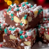 Easy Christmas Fudge with Sprinkles