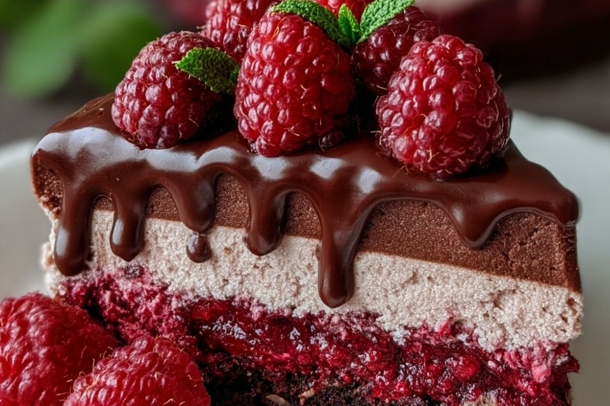 Heavenly Raspberry Chocolate Mousse Cake